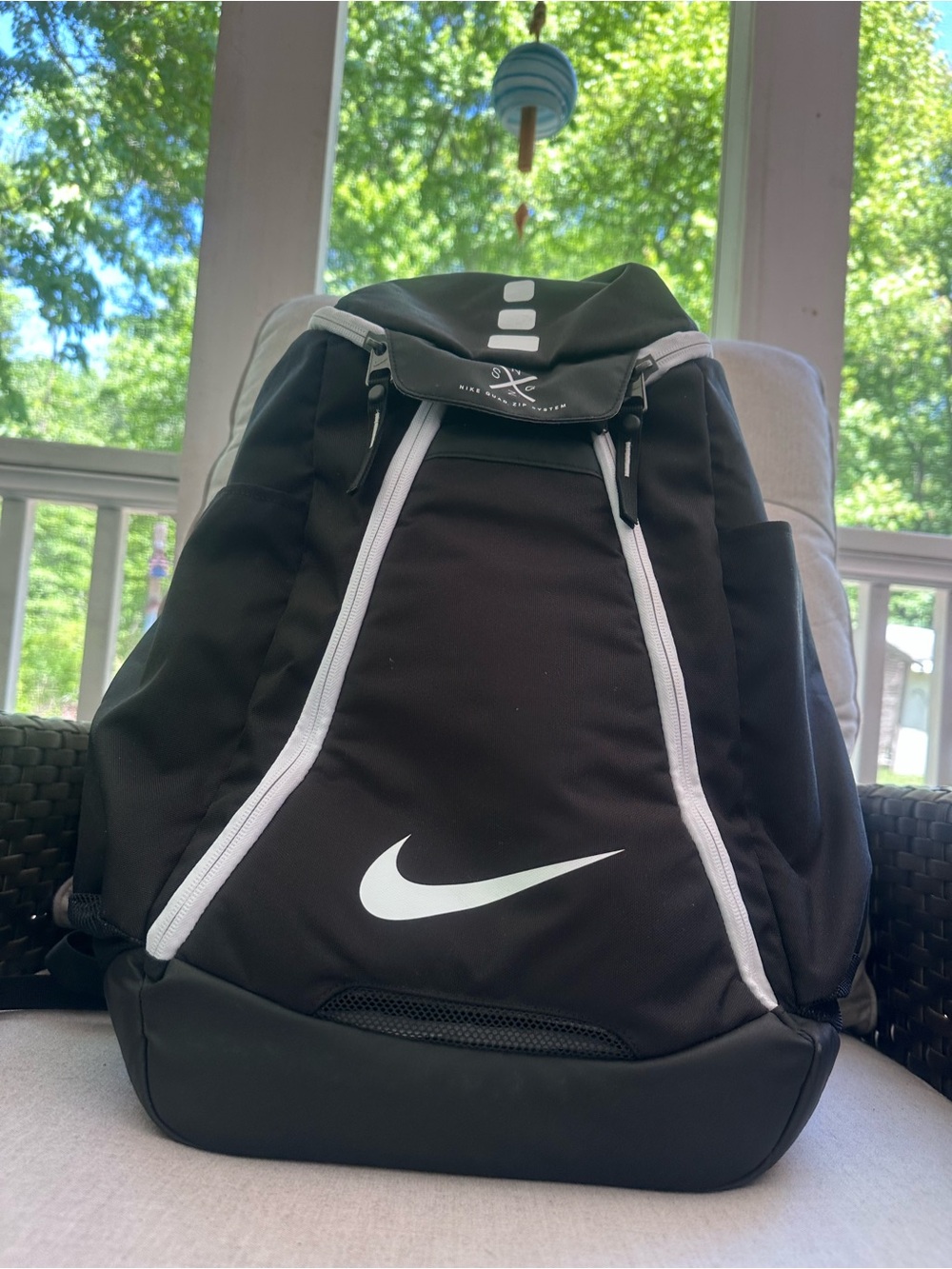 Nike Black and White Swoosh Backpack